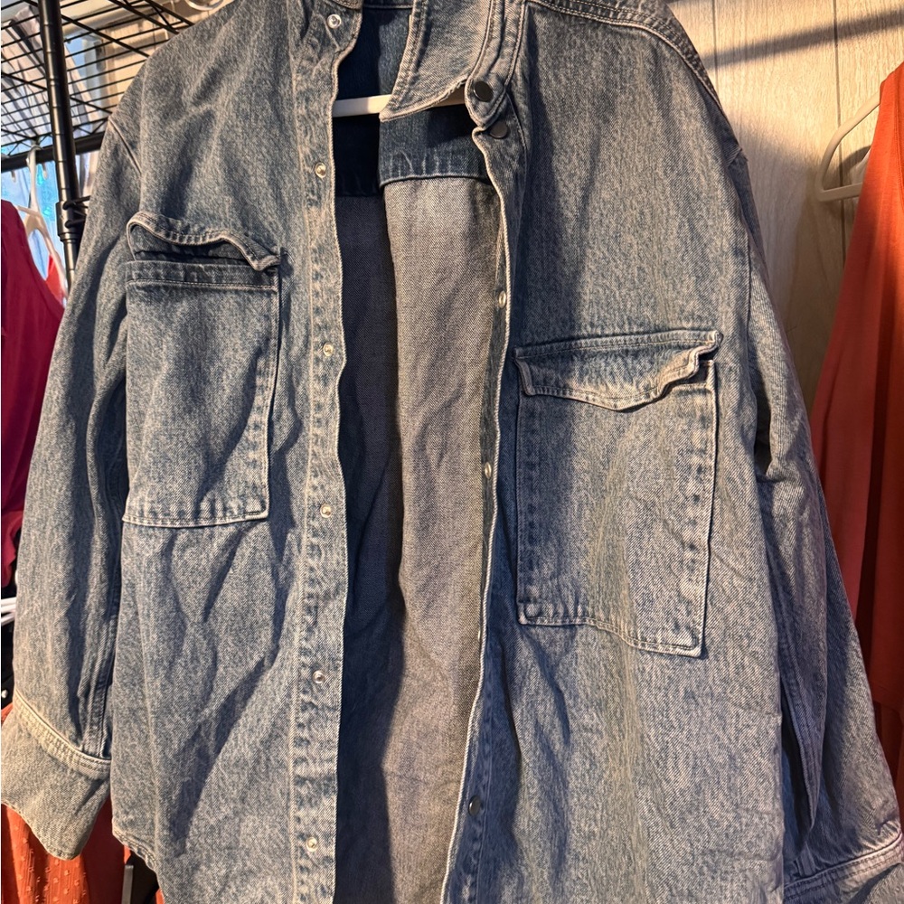 Denim Button-Up Jacket - image 1